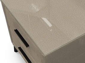 Nočný stolík s 2 zásuvkami Joy, béžová látka