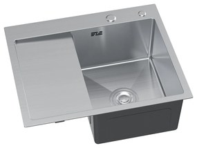 Erga HD, 1-komorový oceľový drez 580x480x210 mm, pravý, oceľová, ERG-MLS-HD5848R