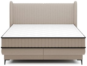 Manželská kontinentálna posteľ 160 cm Dalmo 160 (s roštom) (s úl. priestorom) (béžová stredná + čierna). Vlastná spoľahlivá doprava až k Vám domov. 1099661