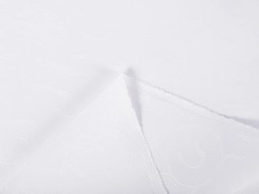 Biante Dekoračný záves TF-011 Popínavé lístky - studená biela 150x200 cm