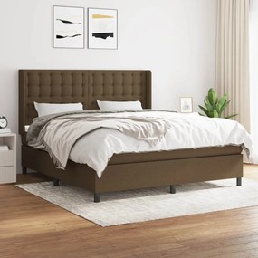 Boxspring posteľ s matracom tmavohnedá 160x200 cm látka 3131764