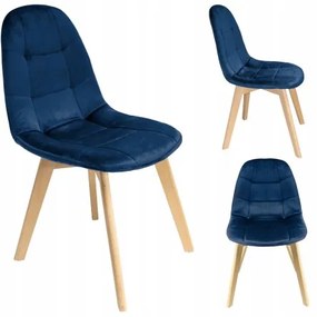Sammer Škandinávska prešívaná stolička do obývačky v modrej farbe SKY73velvet-modrá