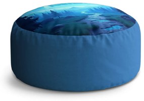 Sablio Taburet Circle FORTNITE Modré údolie s mesiacom: 38x48 cm
