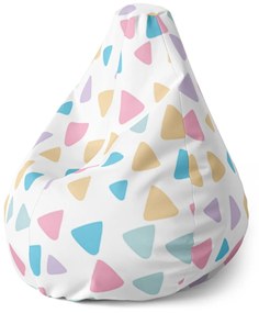 Sablio Sedací vak Pear Farebné trojuholníčky - 70 x 95 x 15 cm