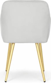 Sada šiestich jedálenských stoličiek LUXANO zamatové, sivé / zlaté nohy (6 ks)