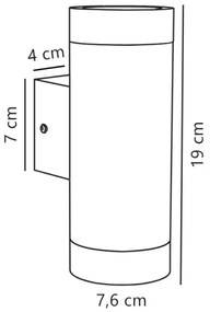 Nordlux - Vonkajšie nástenné svietidlo TIN 2xGU10/35W/230V IP54