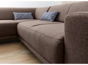 Hnedá rozkladacia/s úložným priestorom rohová pohovka (ľavý roh/do L) Classy Sophie – Miuform