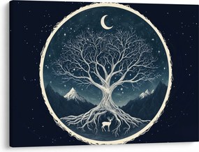 Obraz – Magický strom s jeleňom II. (70x50 cm)