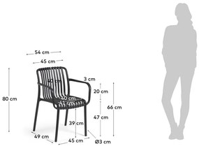Čierna záhradná stolička Kave Home Isabellini