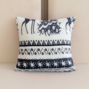 Mikroplyšová obliečka na vankúšik WINTER DEER 45x45 cm, sivá