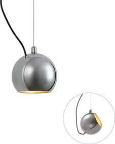Dizajnová závesná lampa chrómová pre 1-fázový koľajnicový systém - Slimline Sara