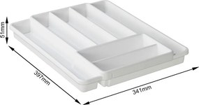 Biely plastový príborník do zásuvky 39.7 x 34 cm Domino - Rotho