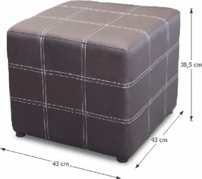 Taburet, hnedá textilná koža, NELA NEW