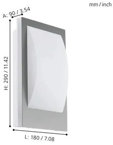 Eglo 33569 - LED Vonkajšie nástenné svietidlo VERRES-C LED/9W/230V IP44