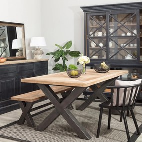 Stôl Moscal 200 x 100 x 78 black&amp;natural