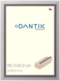 DANTIK rám na obraz 29,7x42 | RIVIERA vínová (Plexi Čiré)