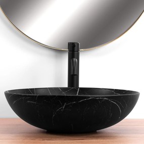 Rea Fibo, umývadlo na dosku 405x405x120 mm, čierna matná-vzor, REA-U3301
