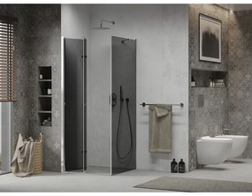 Mexen Lima, sprchovací kút 100 (dvere) x 100 (stena) cm, 6mm šedé sklo, chrómový profil, 856-100-100-01-40