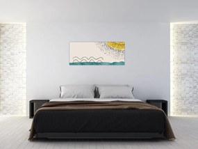 Obraz - Abstraktná maľba pláže N⁰1 (120x50 cm)