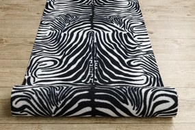 Protišmykový behúň DIGITAL zebra, biely / čierny