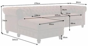 Rohová sedacia súprava 40611 Chesterfield - Antik Hnedá  - Komfort-nábytok