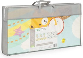 ECOTOYS detská skladacia obojstranná penová podložka 147×193 cm, protišmyk, s taškou