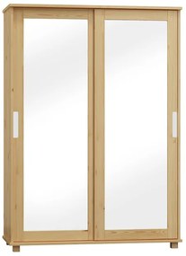 Skriňa Zoom, posuvné dvere so zrkadlom, široká, bez úchytu - ZOB14: Orech 160cm