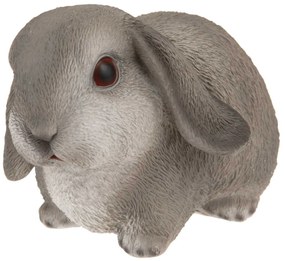 Záhradná figúrka z polyresinu Bunny, 16 cm, sivá