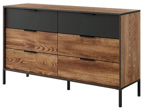 Komoda MILTON 138 6S gaštan/antracit