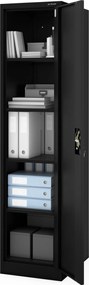 Kartotéková skriňa na kľúč čierna ALEX D600 450 x 1850 x 600 mm