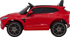 Ramiz Elektrické autíčko Aston Martin DBX pre deti červené + diaľkové ovládanie + EVA kolesá + pásy + plynulý štart + audio LED