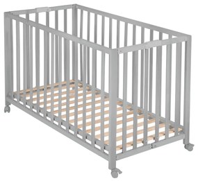 Sivá skladacia postieľka na kolieskach 60x120 cm Fold up – Roba
