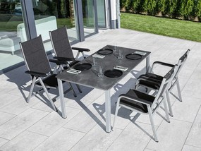 Cubic záhradný jedálenský stôl 160x90 strieborný