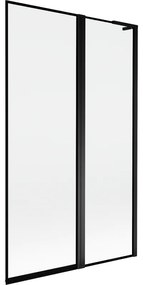 Mexen Mist L, 2-krídlová vaňová zástena, pravá 110 x 150 cm, čierny rám, čierna - 8A9L-110-011-70-70-P