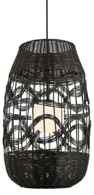 Závesné svietidlo Arona, 1x čierne ratanové tienidlo, (fi 40cm), b