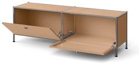 Nízky kovový stolík »CN3« s priehradkami, karamelová