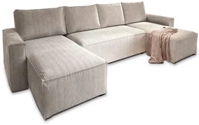 Krémová sedacia súprava do U SMART COSARO 295x140 cm