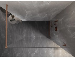 Mexen Lunar sprchová stena pravá 100 x 200 cm, 8mm číre sklo, medená matná, 830-100-000-65-00-P