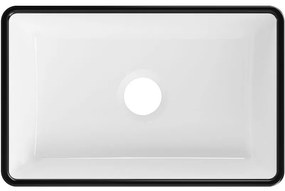 Mexen Nadia, umývadlo na dosku 36x23x12 cm, biela lesklá-čierny okraj, 21613607
