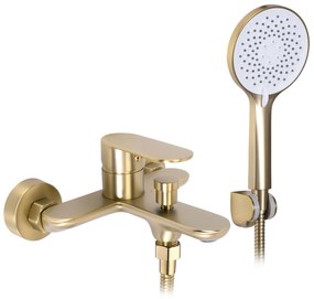 Rea Drop, vaňová batéria s ručnou sprchovou súpravou, 150 mm, zlatá matná, REA-B6399