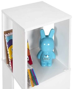 Otočná knižnica, 34x34x108 cm, biela