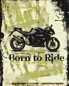 Gario Maľovanie podľa čísel Born to Ride Rozmery: 80 x 100 cm, Rámovanie: Iba zrolované plátno
