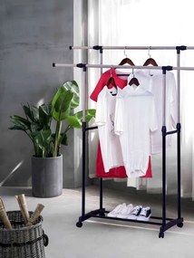 Vešiakový stojan na kolieskach TIMI čierny