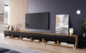 TV stolík CALIBURI 300 - dub wotan / lesklý čierny