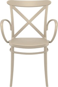 CROSS XL záhradná stolička s podrúčkami taupe