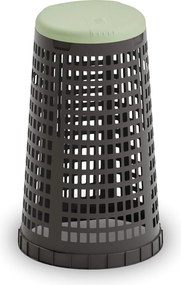 Plastový odpadkový kôš na 120 l vrecia, čierny, zelené veko