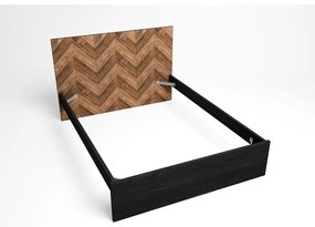 Čierna/v prírodnej farbe dvojlôžková posteľ 160x200 cm Gio – Marckeric