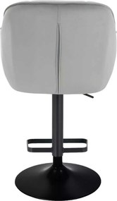 LuxuryForm DESIGN Barová stolička AVOLA VELUR na čiernom tanieri - svetlo šedá