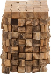 Prírodný odkladací stôl z teakových klátikov Disos - 30*30*45cm