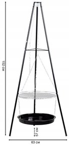 Záhradný gril Záhradný krbový gril s trojnožkovým roštom